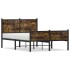 Estructura de cama sin colchón metal roble ahumado 120x190