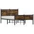 Estructura de cama sin colchón metal roble ahumado 120x190