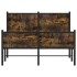 Estructura de cama sin colchón metal roble ahumado 120x190
