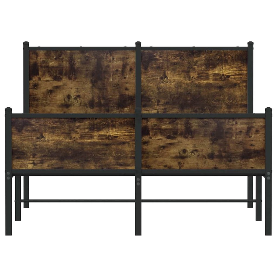 Estructura de cama sin colchón metal roble ahumado 120x190