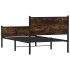 Estructura de cama sin colchón metal roble ahumado 120x190