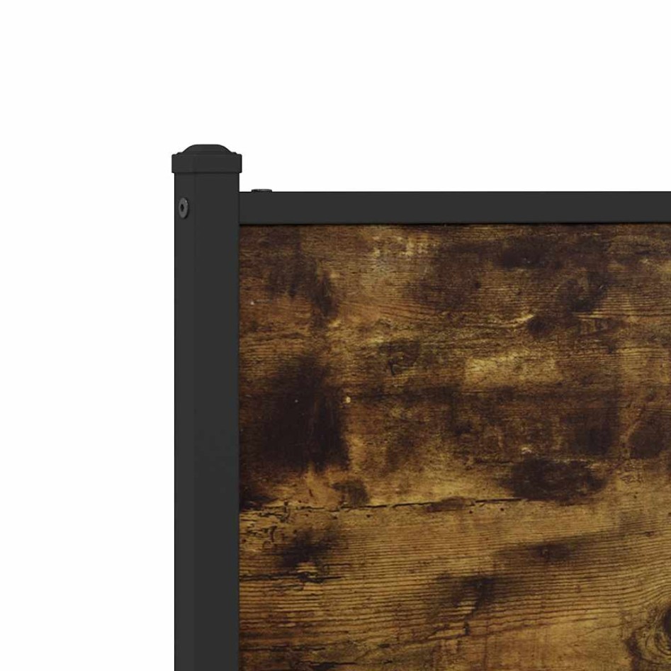 Estructura de cama sin colchón metal roble ahumado 120x190