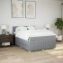 Cama box spring con colchón tela gris claro 160x200