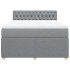 Cama box spring con colchón tela gris claro 160x200