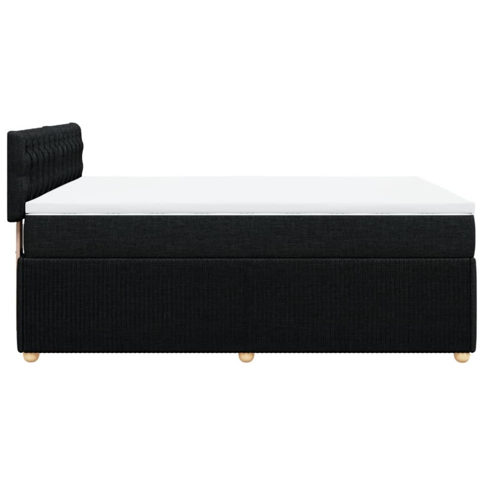 Cama box spring con colchón tela negro 160x200