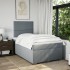 Cama box spring con colchón tela gris claro 120x200