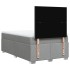 Cama box spring con colchón tela gris claro 120x200