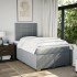 Cama box spring con colchón tela gris claro 120x200