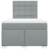 Cama box spring con colchón tela gris claro 120x200