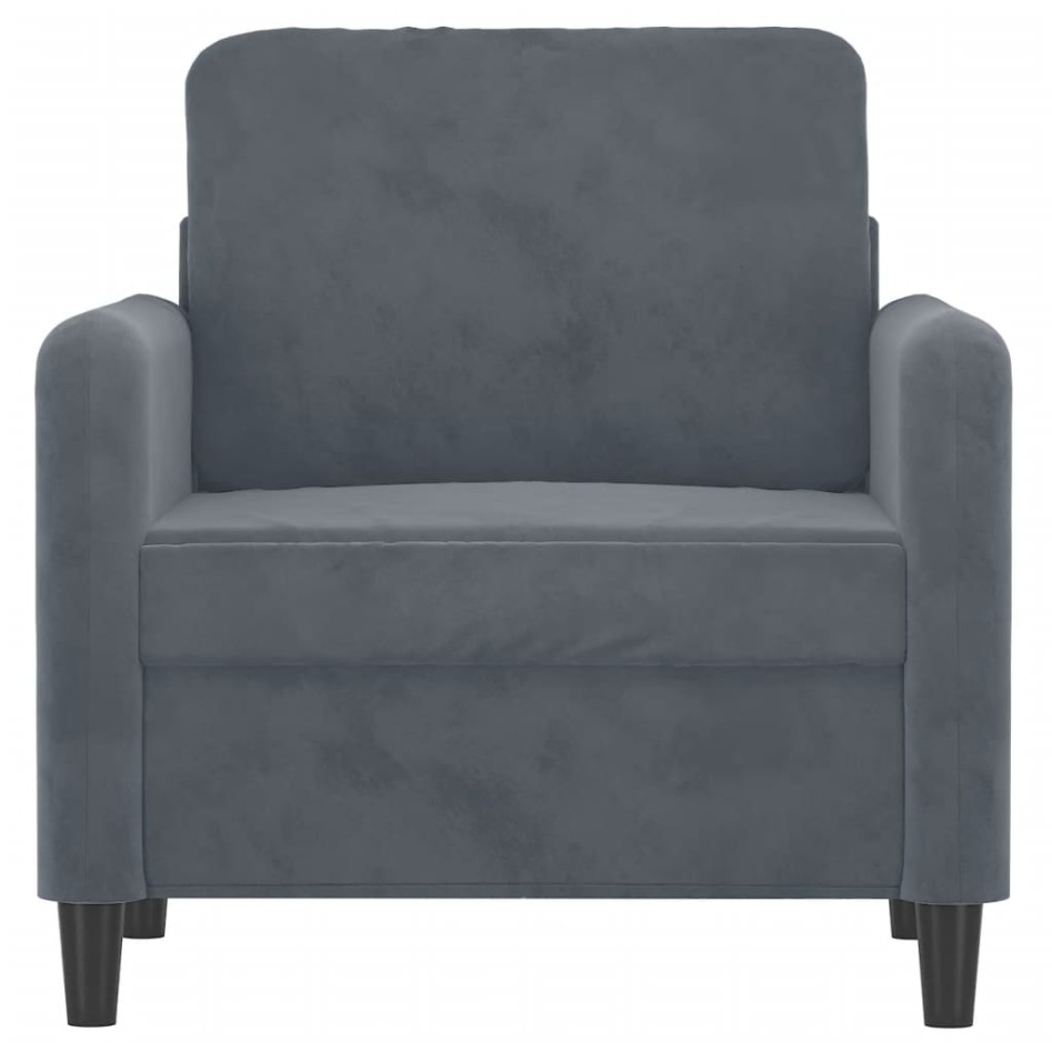 Sillón de terciopelo gris oscuro 60