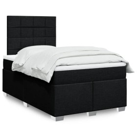 Cama box spring con colchón tela negro 120x200