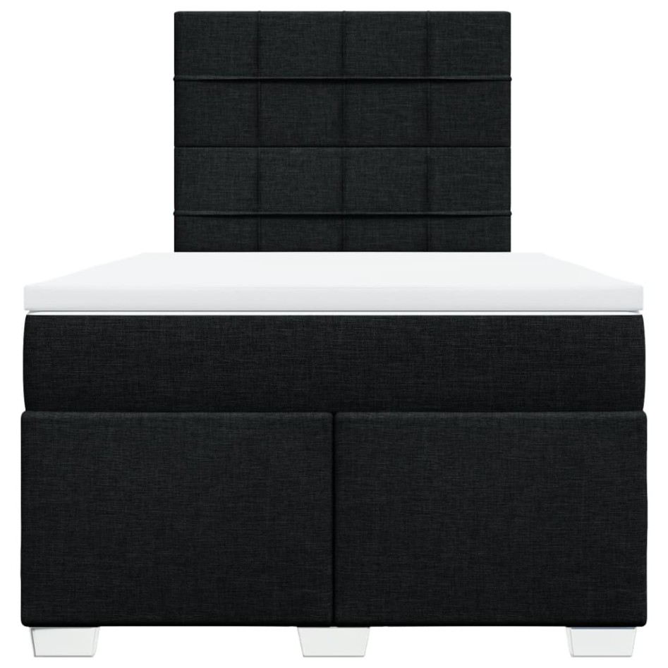 Cama box spring con colchón tela negro 120x200