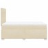 Cama box spring con colchón tela color crema 120x200