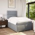 Cama box spring con colchón tela gris claro 120x200