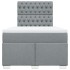 Cama box spring con colchón tela gris claro 120x200