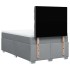 Cama box spring con colchón tela gris claro 120x200