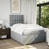 Cama box spring con colchón tela gris claro 120x200