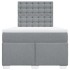 Cama box spring con colchón tela gris claro 120x200