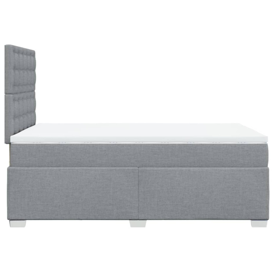 Cama box spring con colchón tela gris claro 120x200
