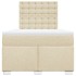 Cama box spring con colchón tela color crema 120x200