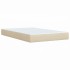 Cama box spring con colchón tela color crema 120x200