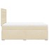 Cama box spring con colchón tela color crema 120x200