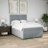 Cama box spring con colchón tela gris claro 140x190