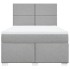 Cama box spring con colchón tela gris claro 140x190