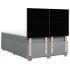 Cama box spring con colchón tela gris claro 140x190