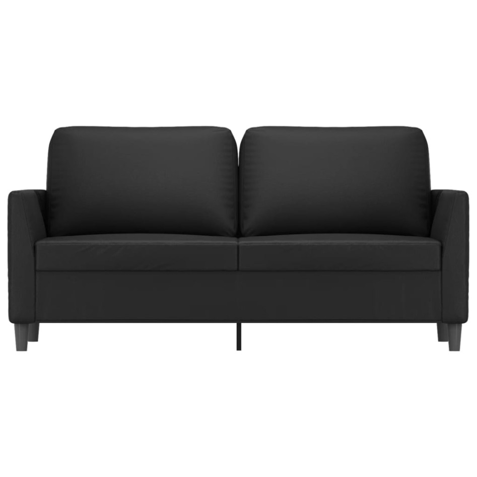 Sofá de 2 plazas de cuero sintético negro 140