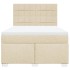 Cama box spring con colchón tela color crema 140x190