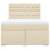 Cama box spring con colchón tela color crema 140x190
