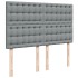 Cama box spring con colchón tela gris claro 140x190