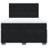 Cama box spring con colchón terciopelo negro 140x200