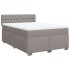 Cama box spring con colchón tela gris taupe 140x190