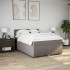 Cama box spring con colchón tela gris taupe 140x190