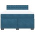 Cama box spring con colchón terciopelo azul 160x200