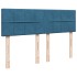 Cama box spring con colchón terciopelo azul 160x200
