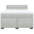 Cama box spring con colchón terciopelo gris claro 160x200