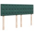 Cama box spring con colchón terciopelo verde oscuro 140x200
