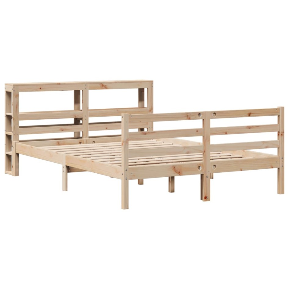 Estructura de cama sin colchón madera maciza de pino 120x190