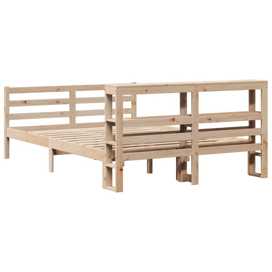 Estructura de cama sin colchón madera maciza de pino 120x190