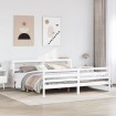 Estructura de cama sin colchón madera maciza blanca 200x200 cm