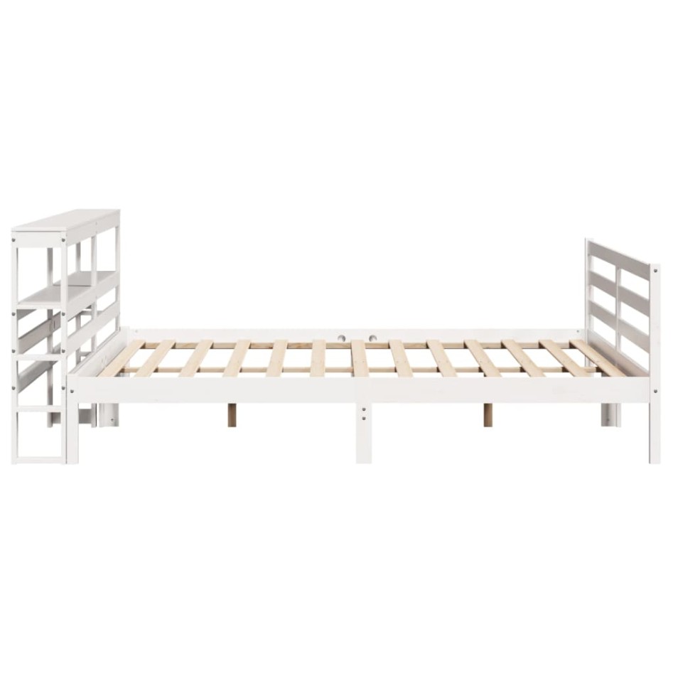 Estructura de cama sin colchón madera maciza blanca 200x200