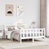Estructura de cama sin colchón madera de pino blanca 150x200