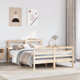 Estructura de cama sin colchón madera de pino blanco 150x200