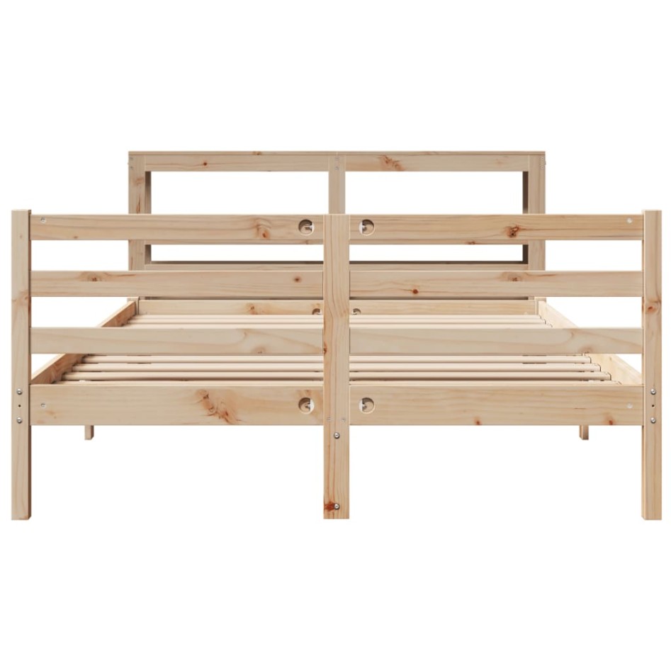 Estructura de cama sin colchón madera de pino blanco 150x200