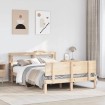 Estructura de cama con cabecero madera maciza pino 120x190 cm