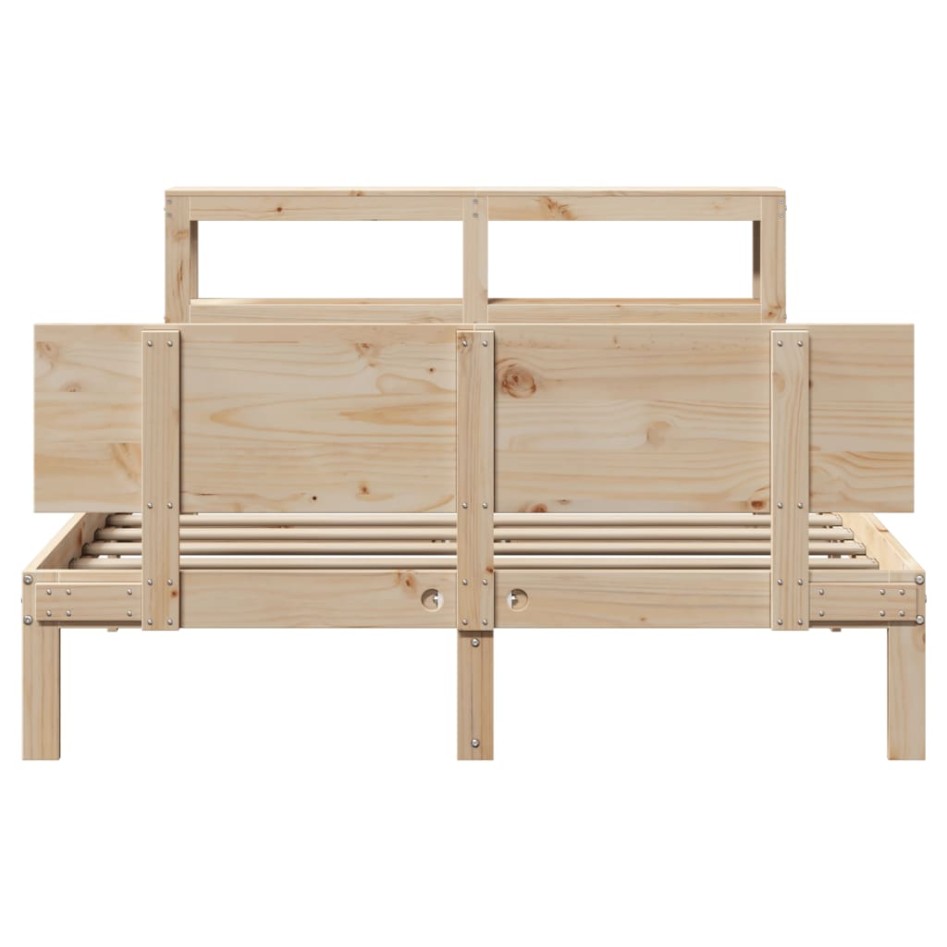 Estructura de cama con cabecero madera de pino blanco