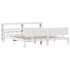 Estructura de cama con cabecero sin colchón blanco 200x200